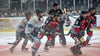 Die Saale Bulls beim ersten Saisonspiel gegen die Moskitos Essen.