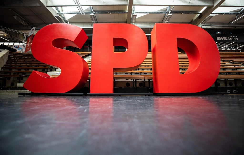 Das Logo der SPD ist zu sehen.