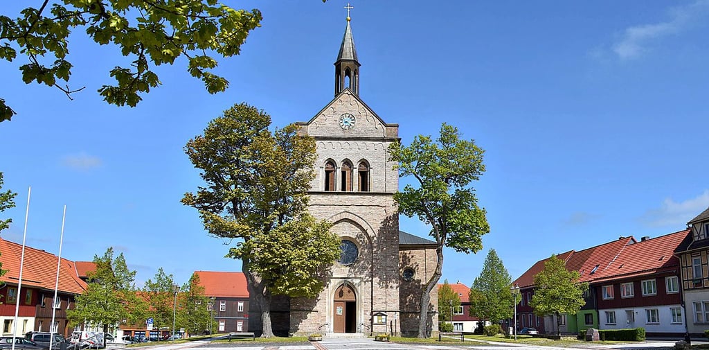 Der Marktplatz von Hasselfelde mit der Kirche soll ein Schauplatz der 800-Jahr-Feier im Jahr 2022 werden.