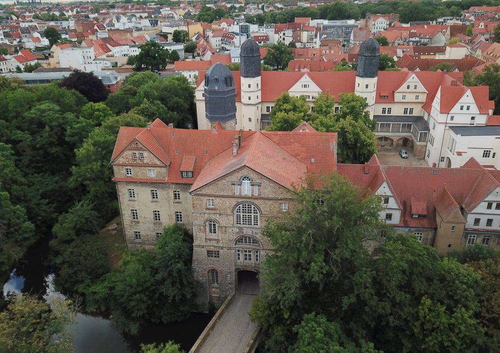 Das Köthener Schloss aus der Luft