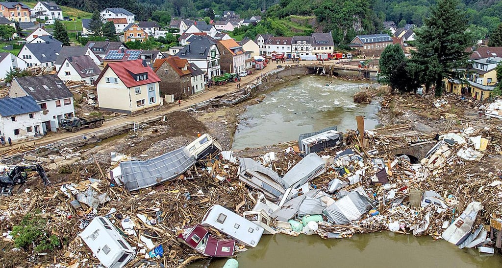 Die Fluten richteten in Altenahr (Rheinland-Pfalz) ein Bild des Schreckens an. Dorthin sollen Spenden fließen.