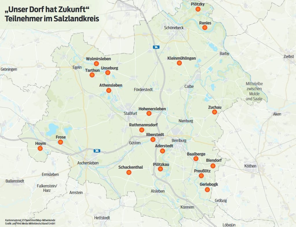 Diese 20 Dörfer im Salzlandkreis machen beim Dorfwettbewerb mit.
