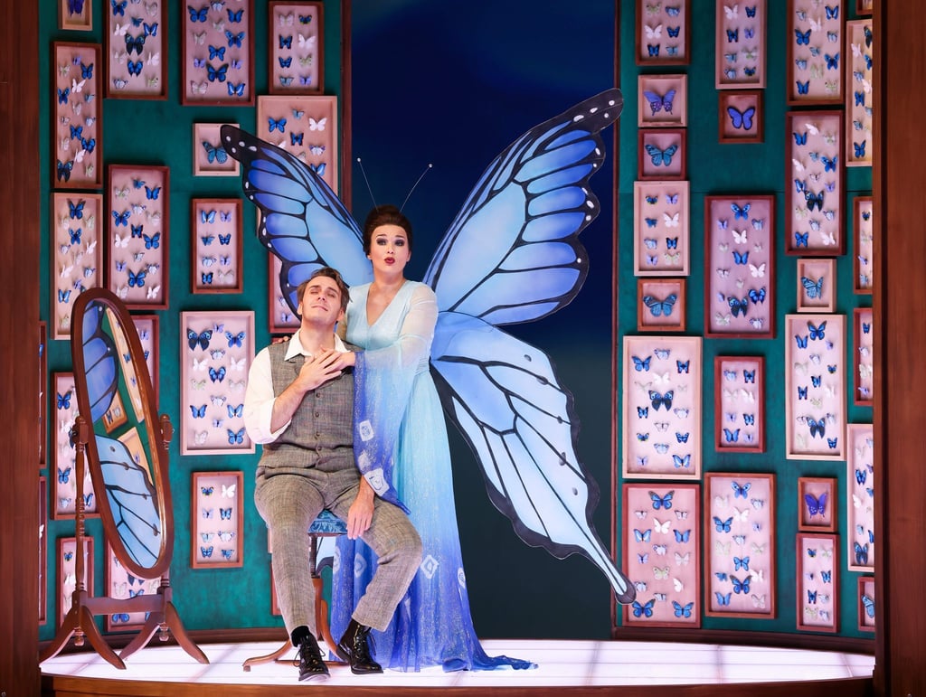 Olga Peretyatko und Benjamin Bernheim spielen bei einer Fotoprobe zur Oper Les Contes d‘Hoffmann auf der Bühne in der Staatsoper.