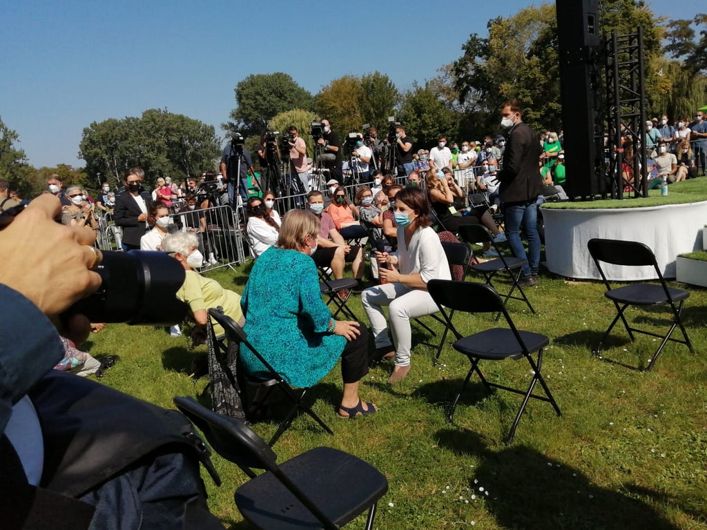 Annalena Baerbock auf der Ziegelwiese in Halle