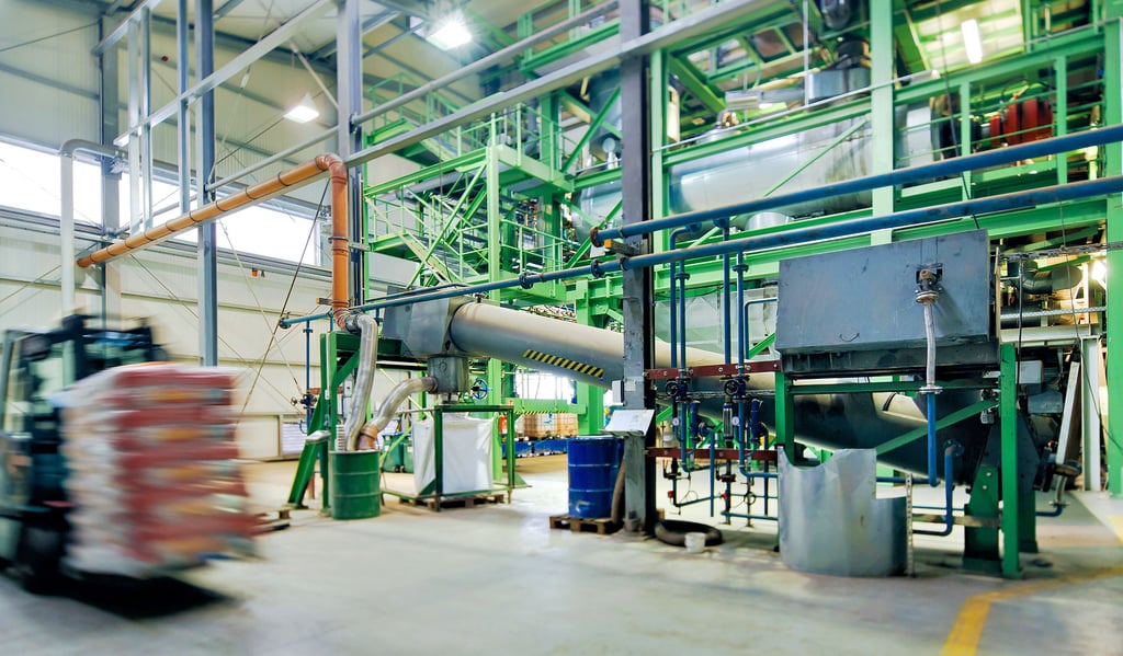 Blick in die Produktionshalle der Cronimet Envirotec GmbH, die den Hauptpreis von Landrat und Kreissparkasse Anhalt-Bitterfeld gewann.