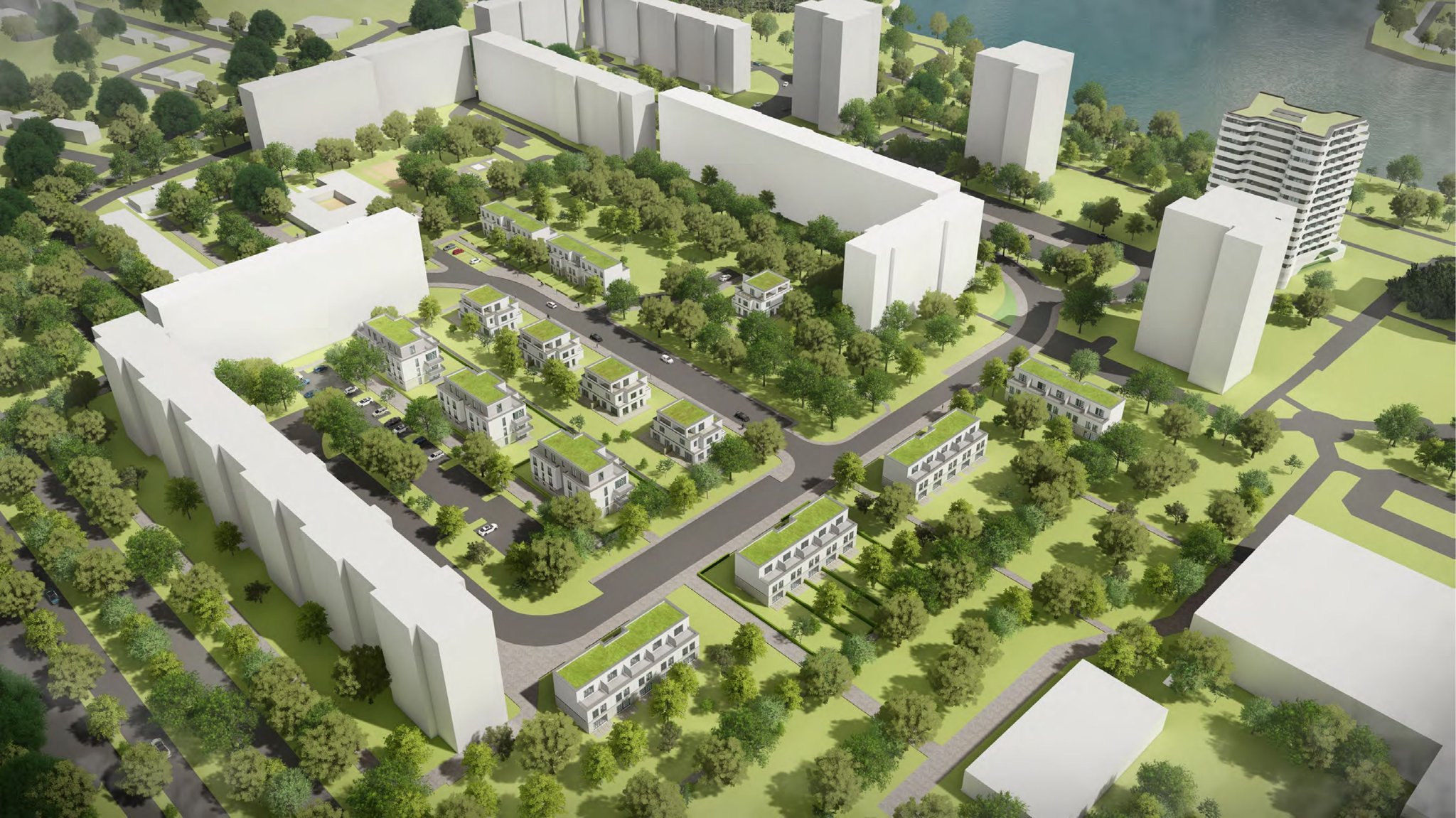 Neues Wohnquartier mit Hochhaus am Neustädter See in Magdeburg geplant