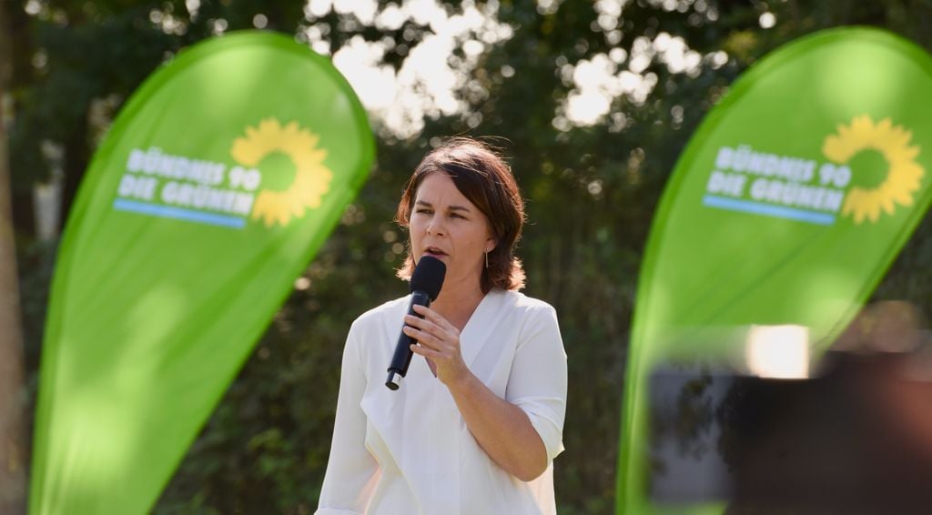 Annalena Baerbock auf der Ziegelwiese in Halle