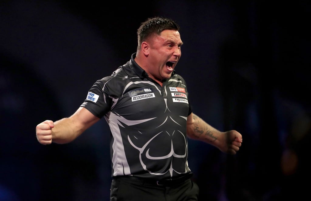 Der amtierende Weltmeister: Gerwyn Price aus Wales jubelt.