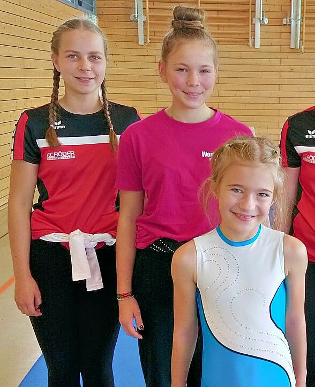 Beim Wettkampf in Leuna: Finja Winter (v.l.), Clara Borkmann und Emilia Benndorf vom SC Empor Laucha.