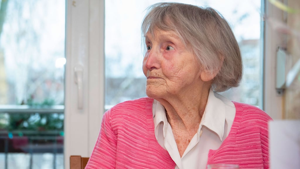 Gisela Geyer auf ihrer Feier zu ihrem 100. Geburtstag im Jahr 2020.