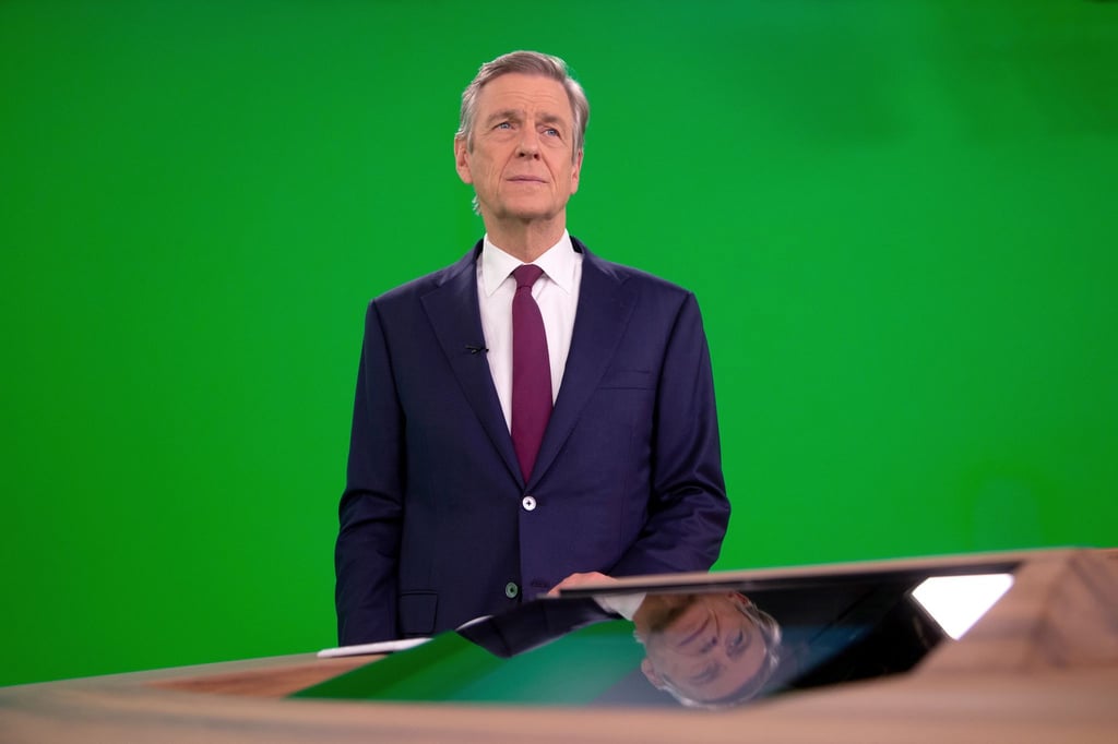 Claus Kleber vor der Moderation seiner letzten „heute journal“-Sendung.
