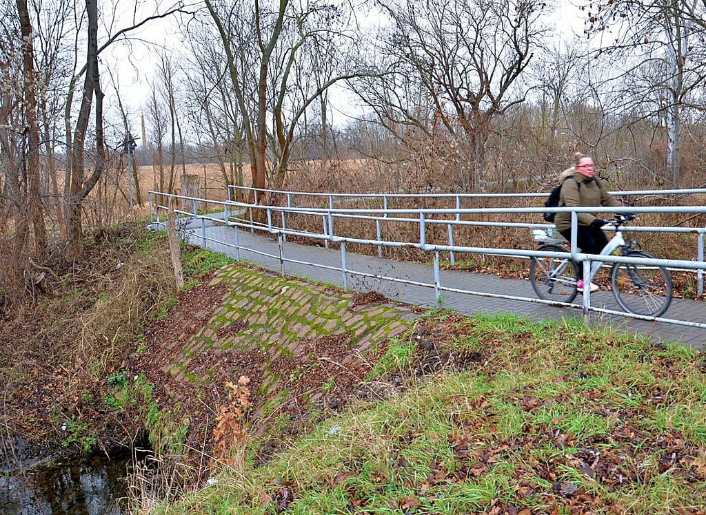 Ab Montag ist dieser Brückendamm nicht mehr zu benutzen, weil die Stadt Staßfurt hier eine neue Brücke bauen lässt.