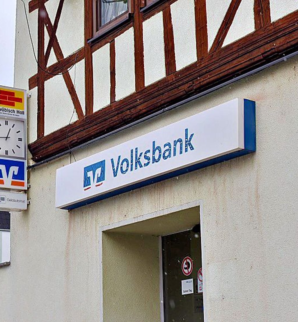Die Filiale der Volksbank in Wallhausen
