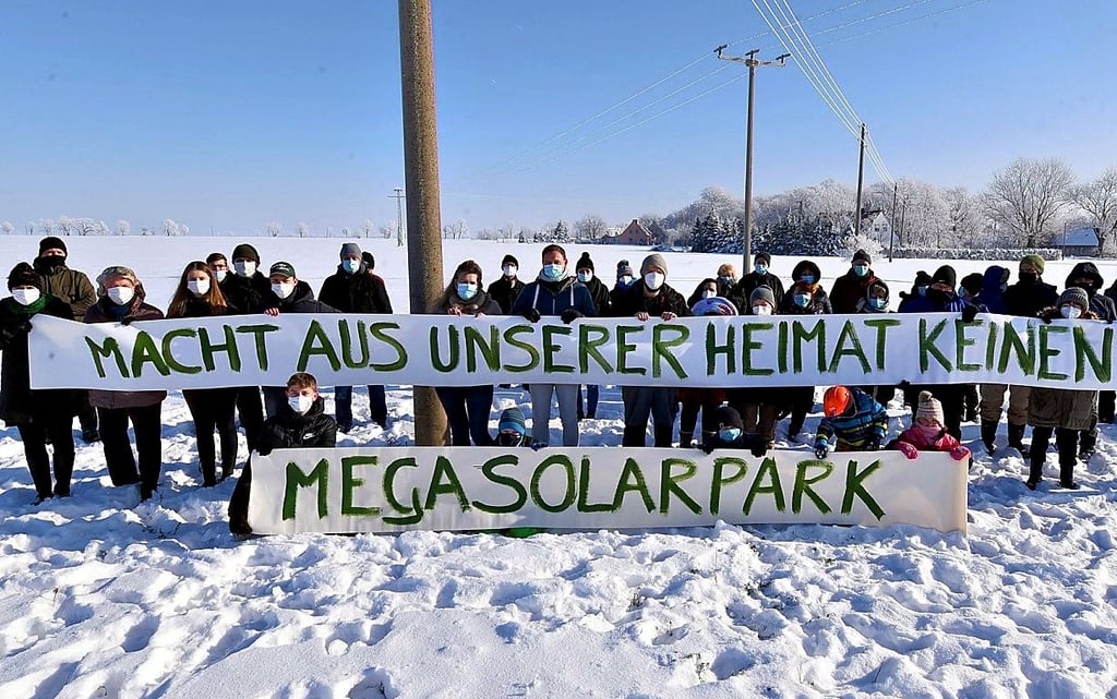Die Pläne für den Solarpark bei Zehbitz stießen auf Protest.
