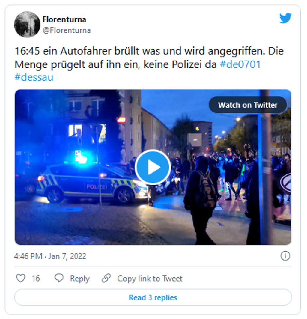 Auseinandersetzung am Rande der Demo