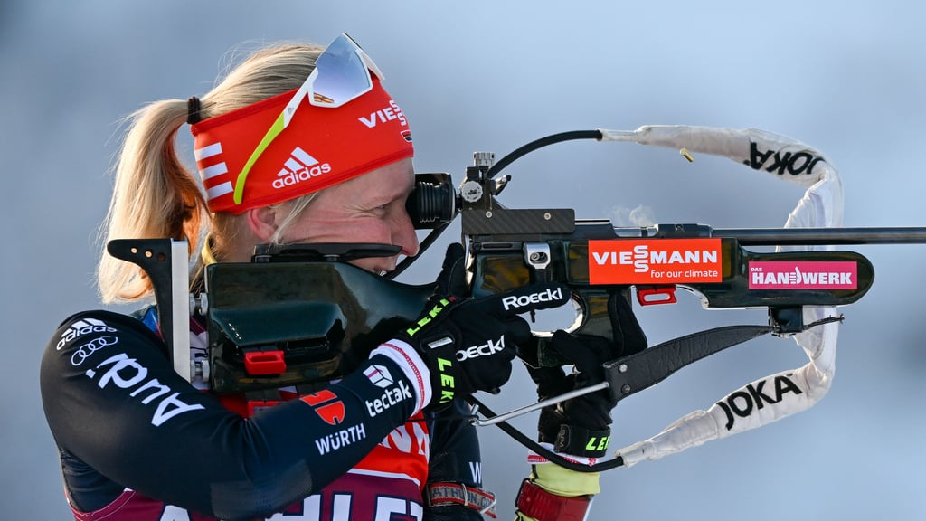 Franziska Hildebrand leistete sich im Sprintrennen von Oberhof zwei Schießfehler.