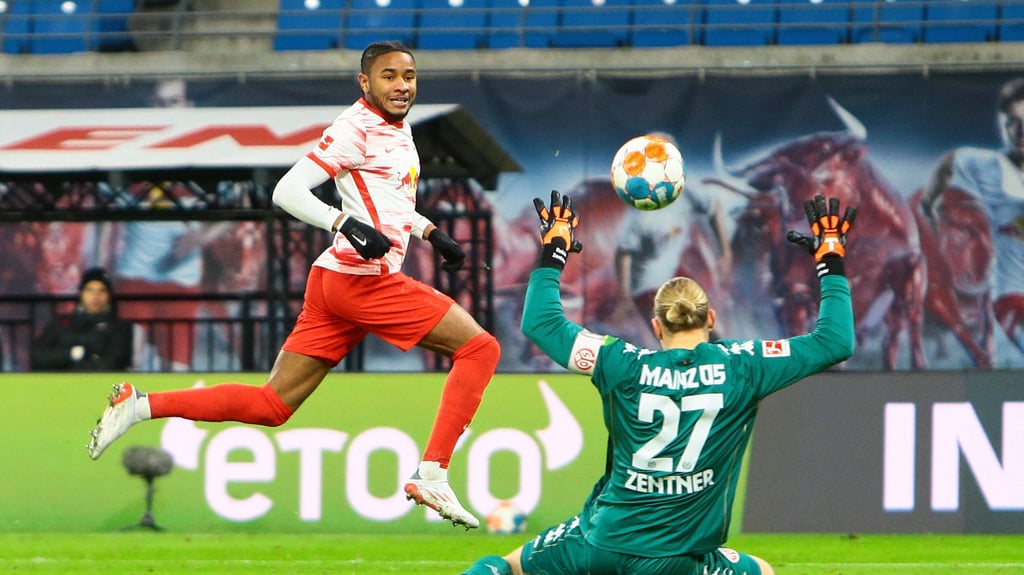 Mainz gab sich geschlagen, nachdem Nkunku zum 3:1 traf. Quelle: