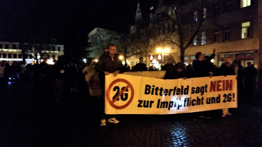Die Corona-Demo am Montag in Bitterfeld.