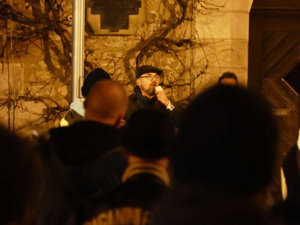 Hans-Thomas Tillschneider bei einer Corona-Demonstration im Dezember.