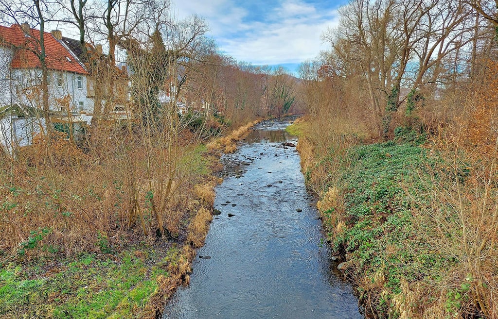Gemächlich schlängelt sich die Bode durch die Thalenser Unterstadt. In vergangenen Jahrhunderten trat sie im Winter häufiger mal über die Ufer.