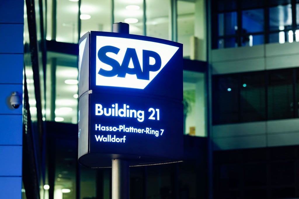 Ein Firmengebäude von SAP in Walldorf.