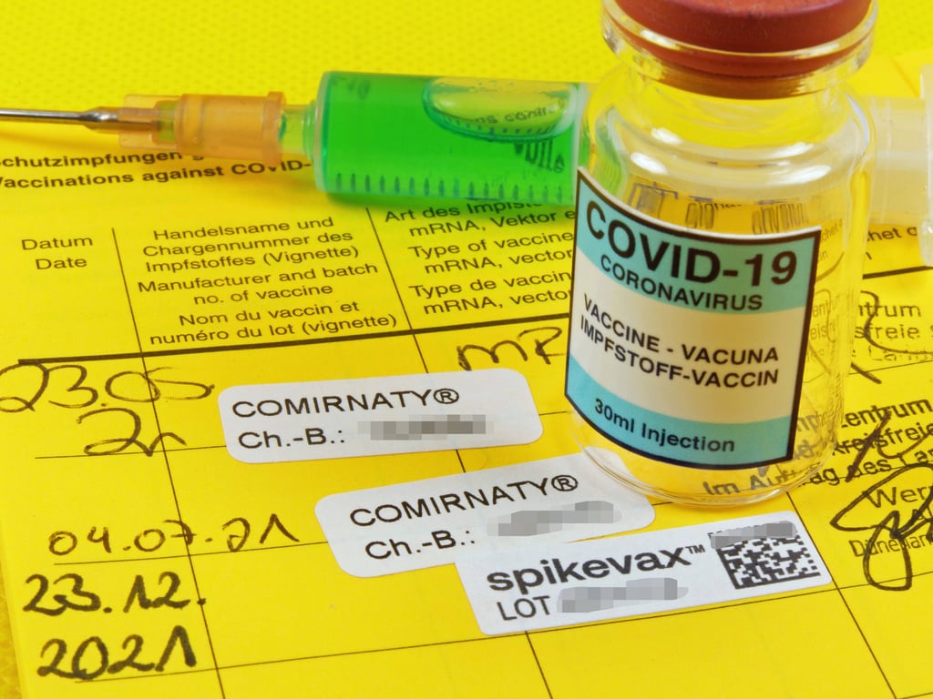 Symbolfoto - Impfpass mit Dosis Impfstoff