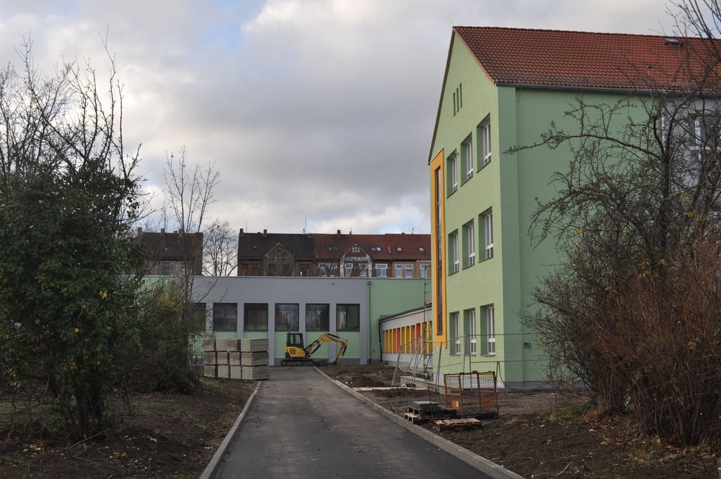 Die Baustelle in der Herderschule in Weißenfels