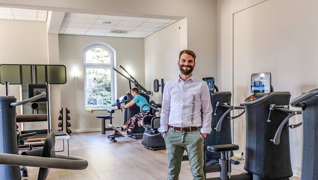 Tobias Petters in der Vital & Fitnesslounge in Bad Schmiedeberg. Auch hier bringt das neue Jahr mehr Nachfrage.