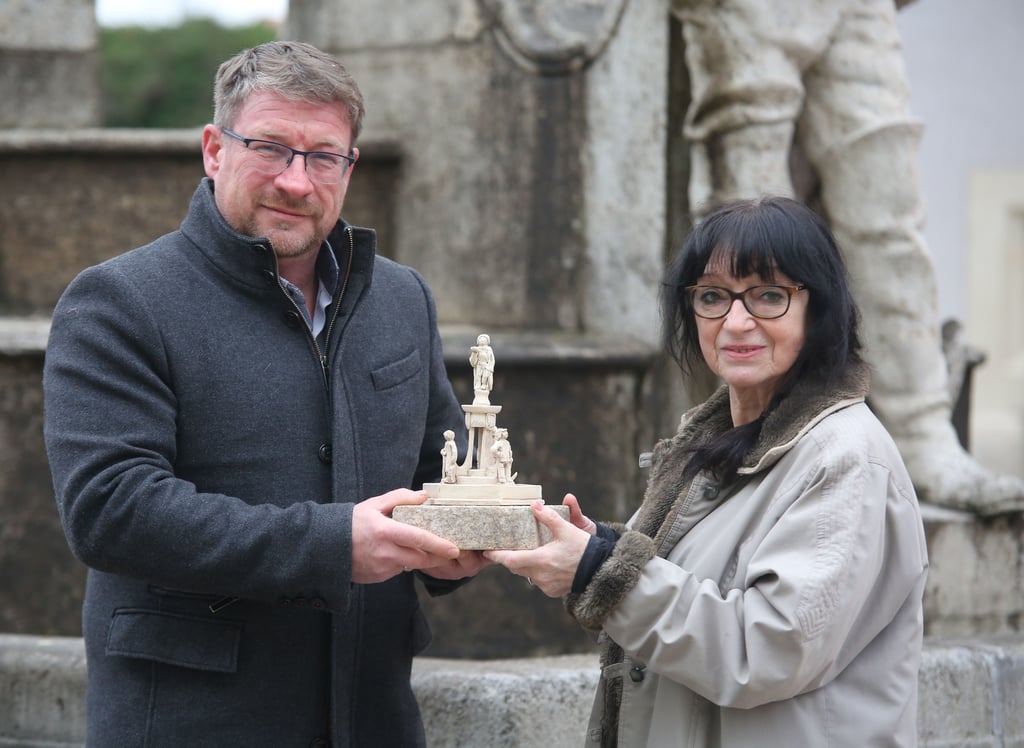 Neuer Rathauspreis Schönebeck, Bert Knoblauch (links), Bärbel Feldbach