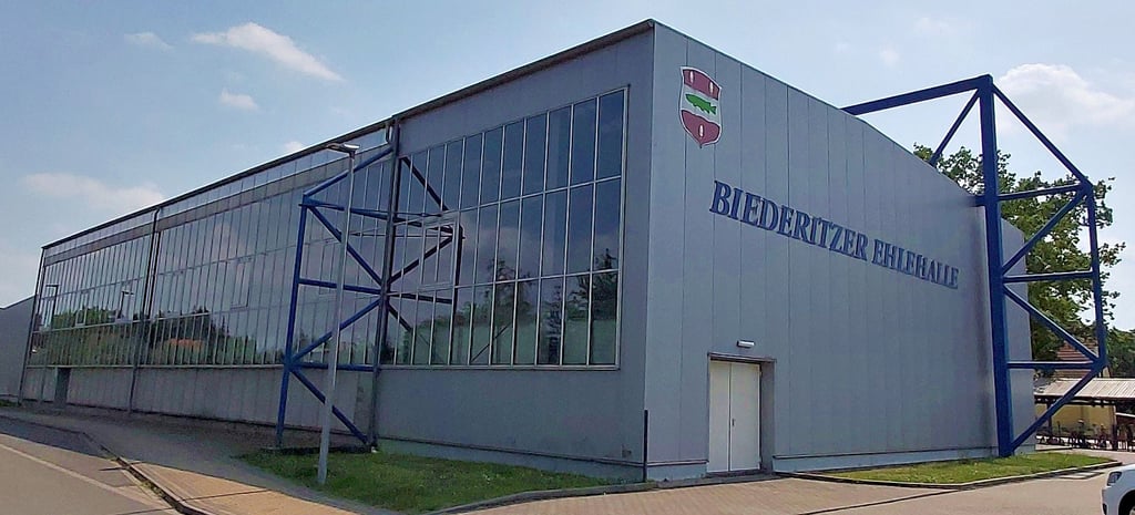 In der Ehlesporthalle Biederitz finden Sanierungsarbeiten statt.