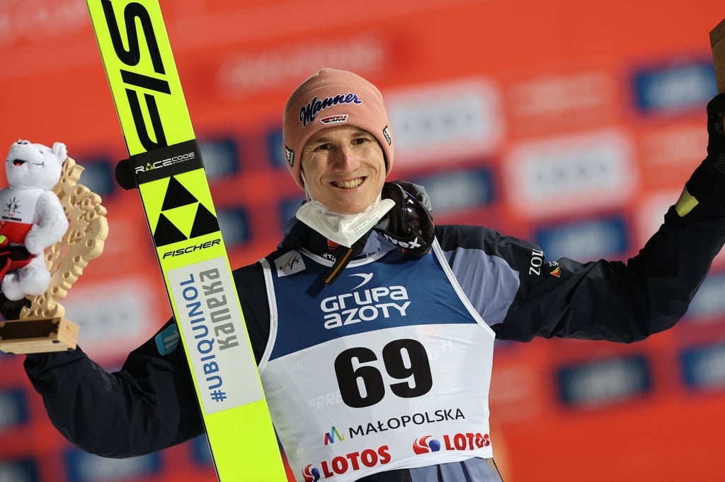 Skispringer Karl Geiger zeigte sich vor den Spielen in Peking in starker Form.