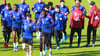 Bayern München trainiert für das Spiel gegen RB Leipzig.