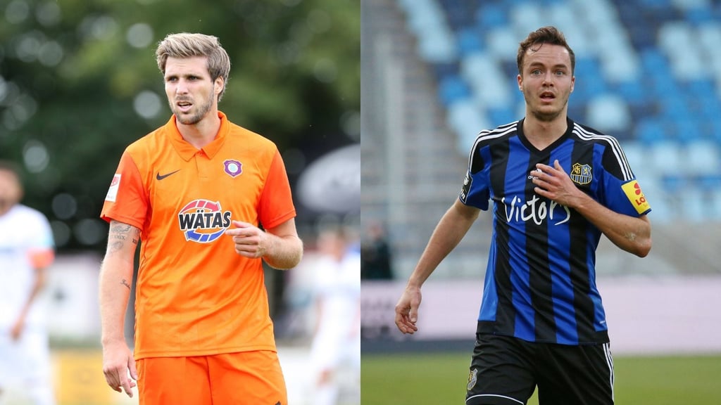 Philipp Zulechner (l.) und Sebastian Bösel gehören seit 31. Januar zum Kader des Halleschen FC.