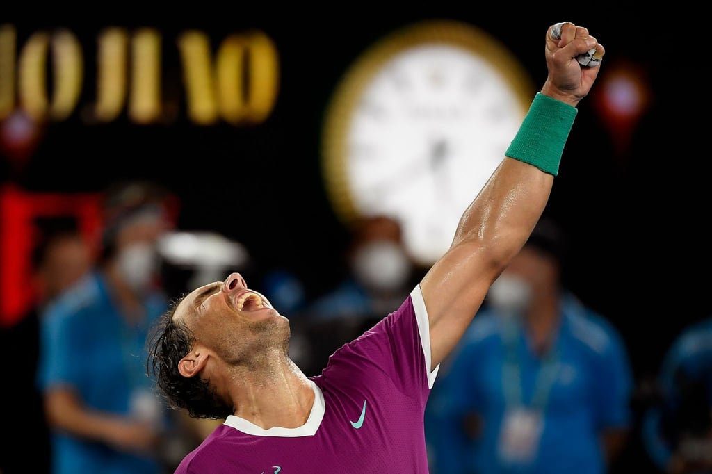 Rafael Nadal feiert seinen Sieg im Halbfinale über den Italiener Matteo Berrettini.