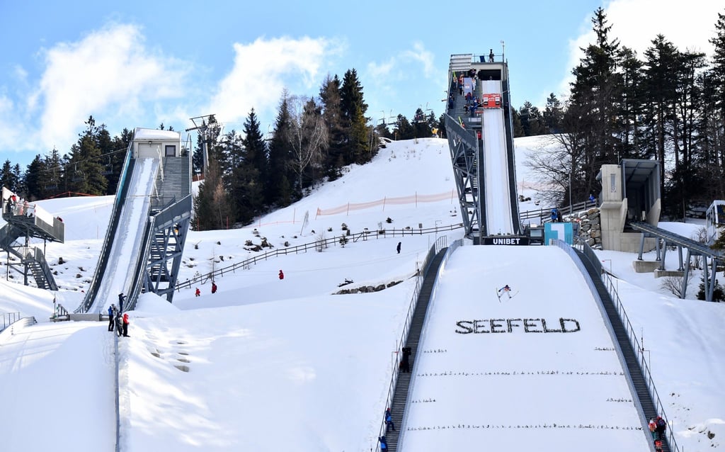 Blick auf die Schanze in Seefeld.