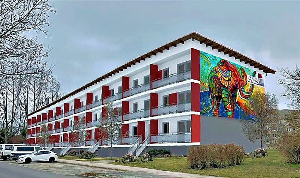 So sollen die Blöcke in der Einsteinstraße in Stendal-Stadtsee in Zukunft aussehen. Die Stendaler Wohnungsbaugesellschaft hofft, das Viertel dadurch aufzuwerten.