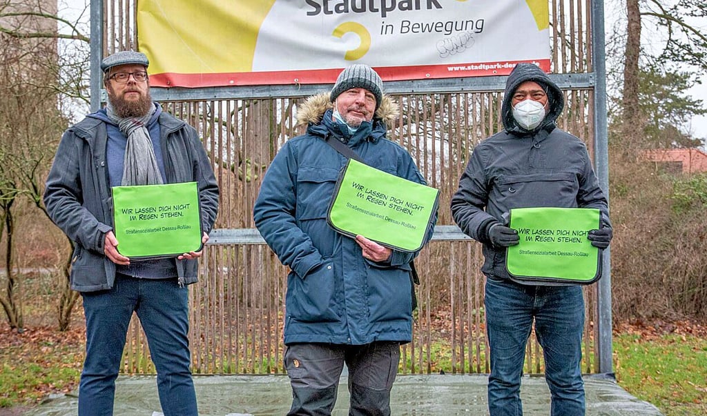 Streetworker Sven Trautwig, Michael Westufer und Mohamed Esmail