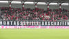 Die Botschaft der Fans in Halle ist eindeutig: Montagabend ist kein guter Termin für Fußball im Stadion.