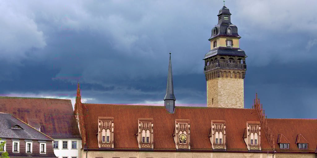 Blick zum Zeitzer Rathaus