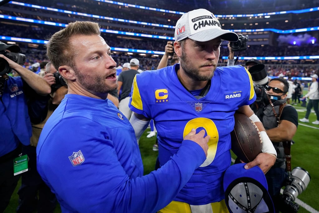 Rams-Chefcoach Sean McVay (l) und sein Quarterback Matthew Stafford.