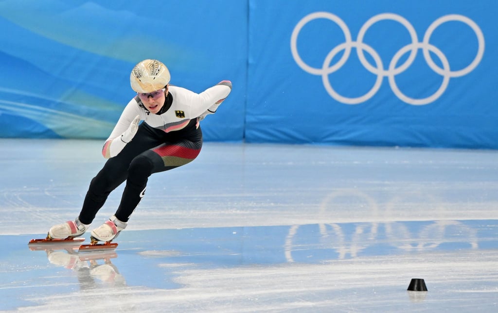 Shorttrackerin Anna Seidel beim Training.