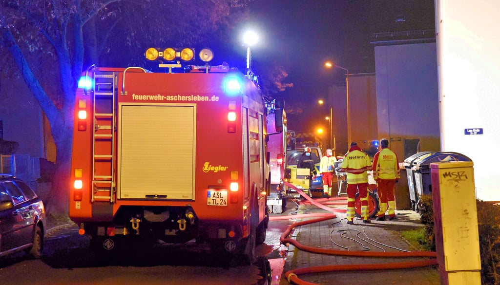 Ist die Einsatzbereitschaft der Wehr in Gefahr? Hier sind die Kameraden bei einem Kellerbrand in der Laue Straße in Aschersleben.
