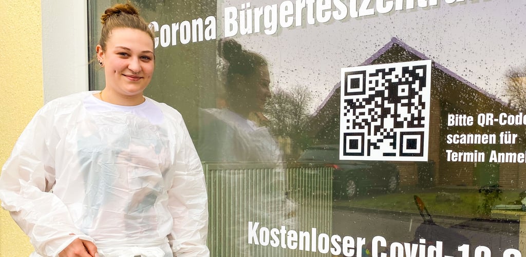 Jennifer Andreas ist Ansprechpartnerin im neuen Bürgertestzentrum in Jessen am Höfchen 27.