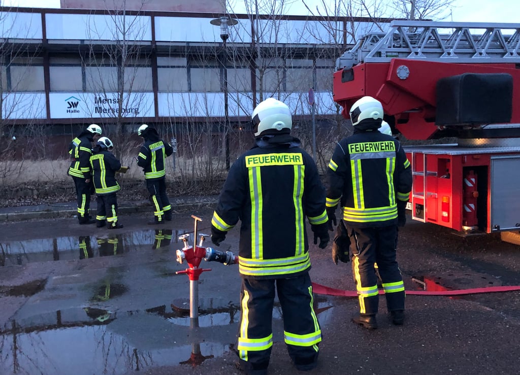 In der alte Mensa der Hochschule Merseburg hat es am Sonntag gebrannt