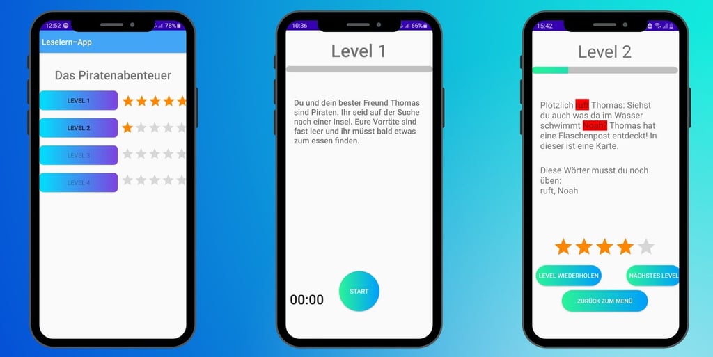 Die App „Readisfying“: „Liest das Kind vor, kann die App nicht nur die richtig vorgelesenen Wörter erkennen, sie erfasst auch die Lesegeschwindigkeit“, sagt ihr Entwickler, der Schüler Noah König