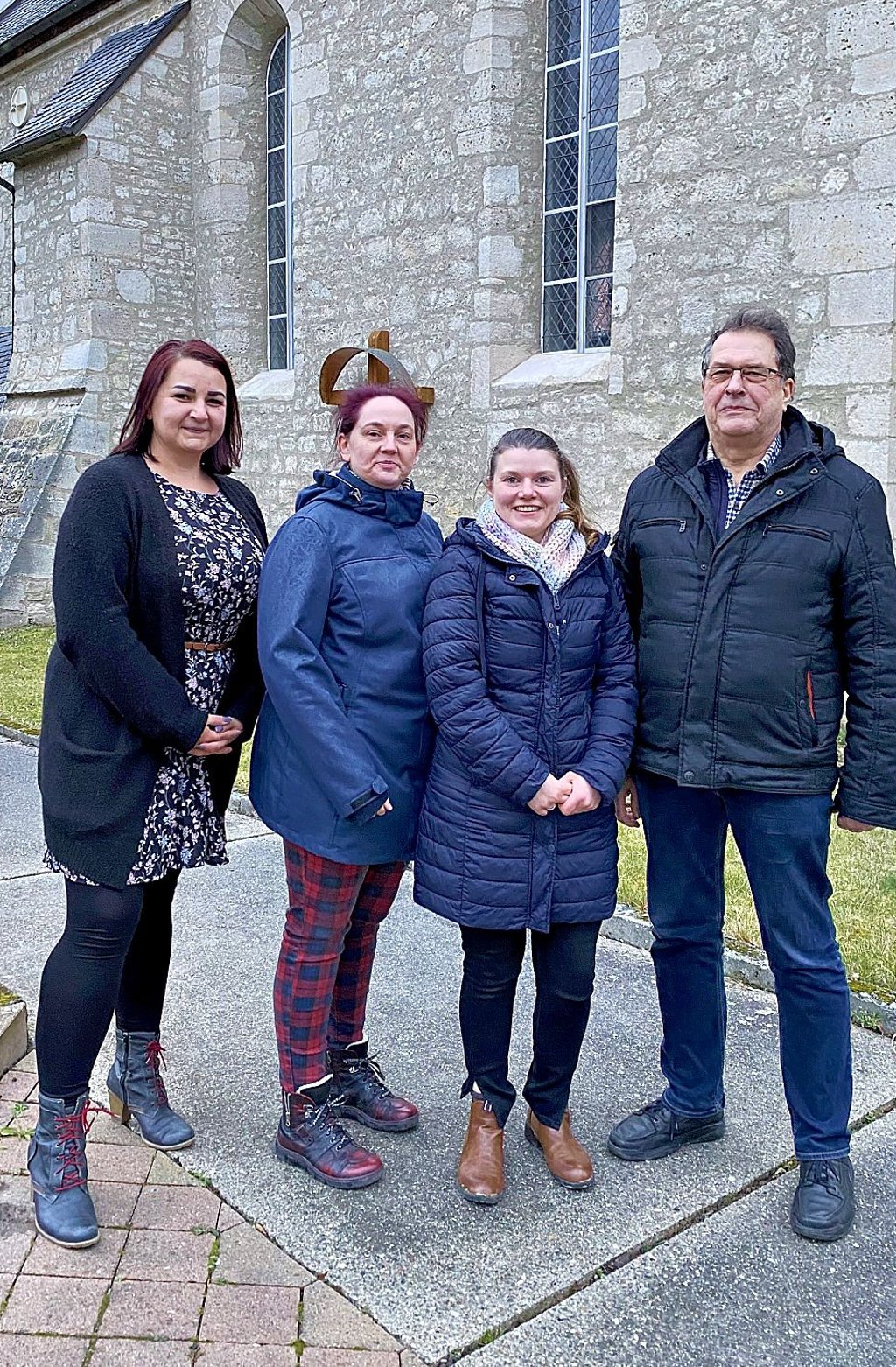 Patricia Esser, Susanne Korn, Katharina Abraham und Wolfgang Thommes (von links) von der Pfarrgemeinde Badersleben.