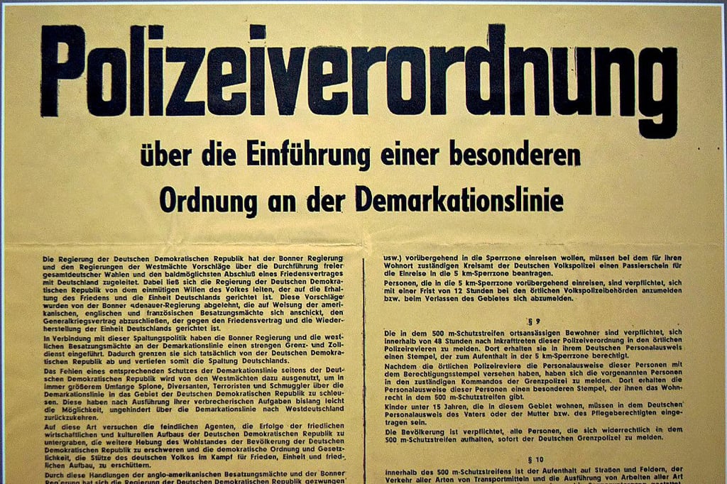 Dokument der noch jungen DDR: In der Verordnung erteilt das Regime ideologische Belehrungen und begründet damit letztlich die Grenzschließung.
