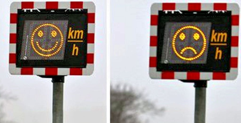 So oder so ähnlich werden die Smileytafeln in Welfesholz dann aussehen und hoffentlich viel öfter den lachenden als den traurigen Smiley zeigen.