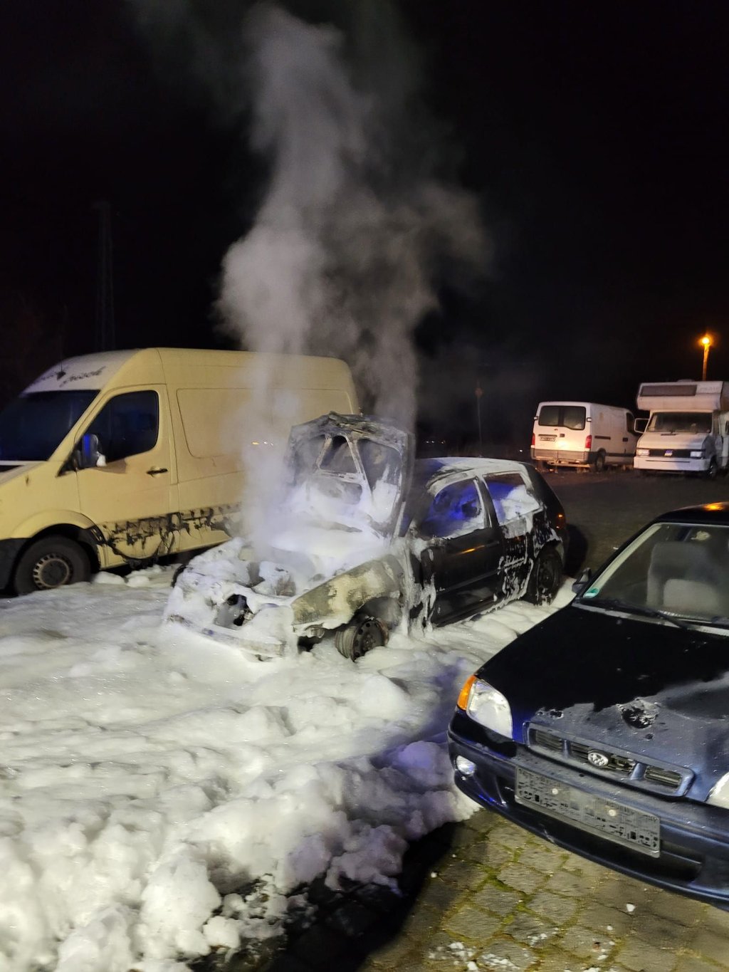 Die Feuerwehr Helfta löschte den Brand.