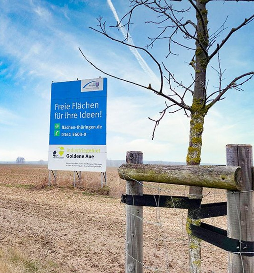 Bisher nur Acker: das Industriegebiet bei Nordhausen